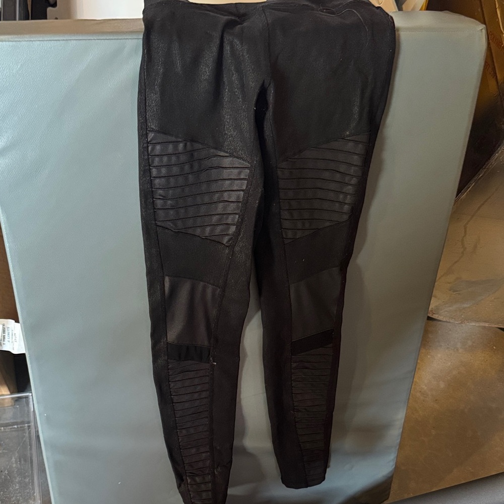 All Black Textured Moto Leggings